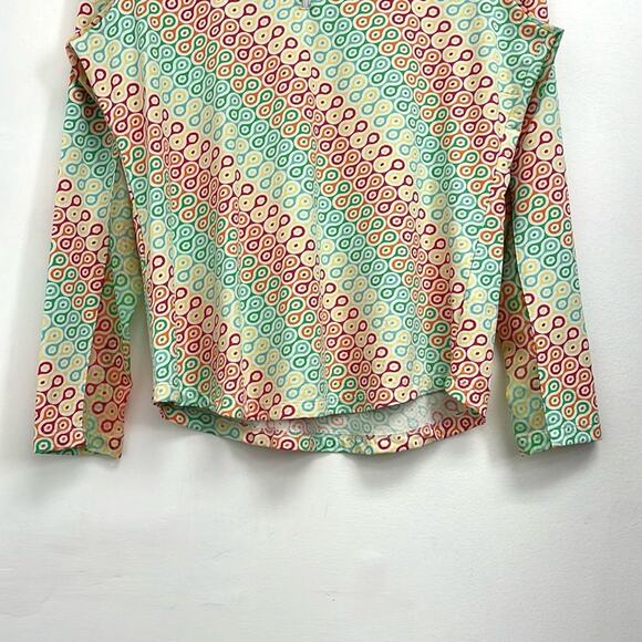 Ibkul Ribbon Candy Ventilated Mesh Quarter Zip Mock Neck Golf Tennis Shirt - L - Picture 7 of 13